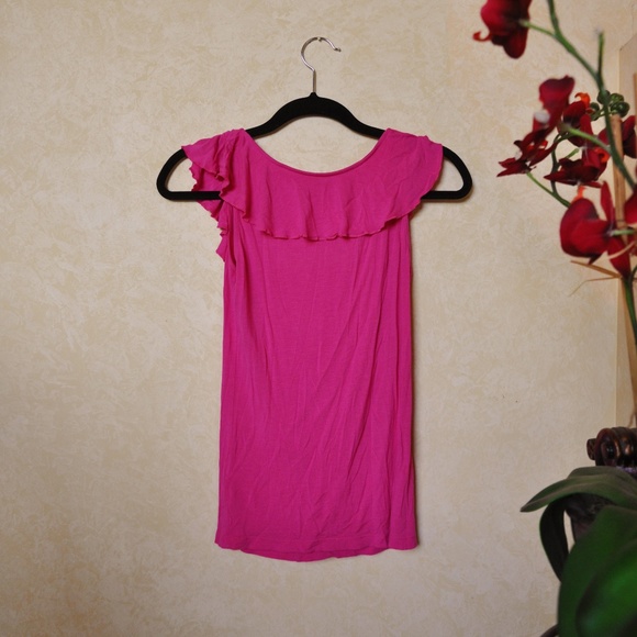 Pink Ruffle Cap Sleeve Top - Picture 2 of 2